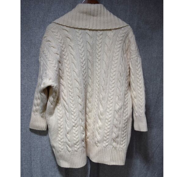 Polo Ralph Lauren Cream Cable Knit Shawl Collar Cardigan Sweater Size M - Picture 3 of 3
